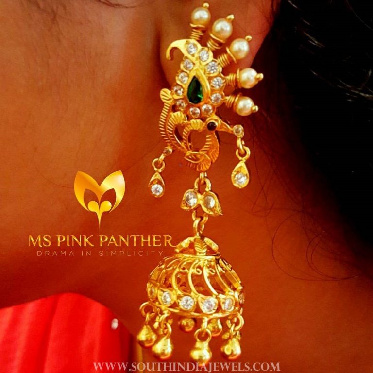 Latest Model Gold Plated Jhumka From Ms Pink Panther