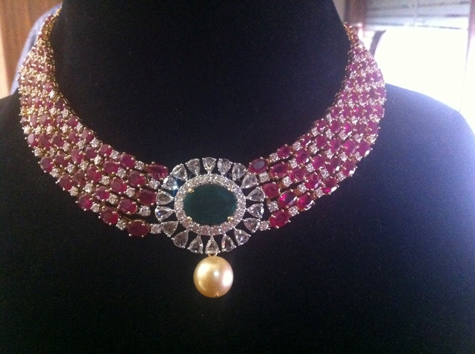 Rose Cut Diamond Choker Necklace