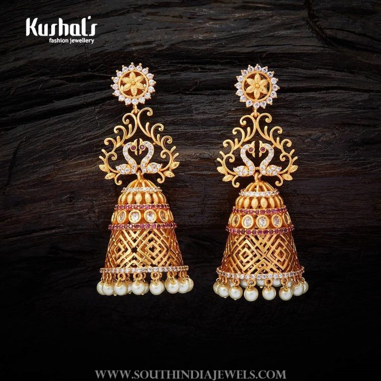 Gold Plated Jhumka From Kushal's Fashion Jewelry
