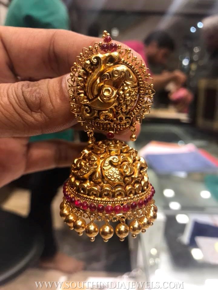 Bold Gold Antique Jhumka From PSJ