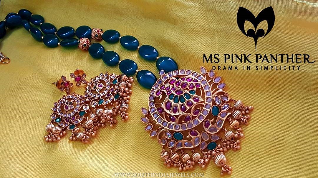 Gold Plated Emerald Mala From Ms Pink Panthers