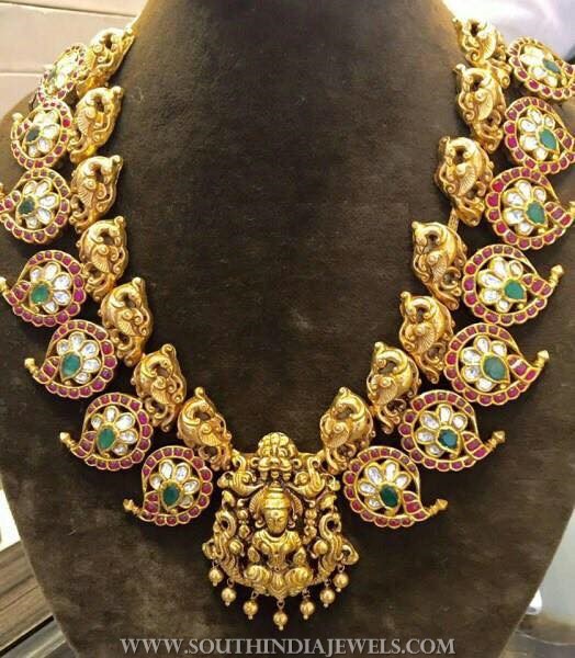 Gold Temple Necklace From Anagha Jewellery
