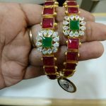 Gold Ruby Emerald Bangle From  Pulimammidi Jewellers