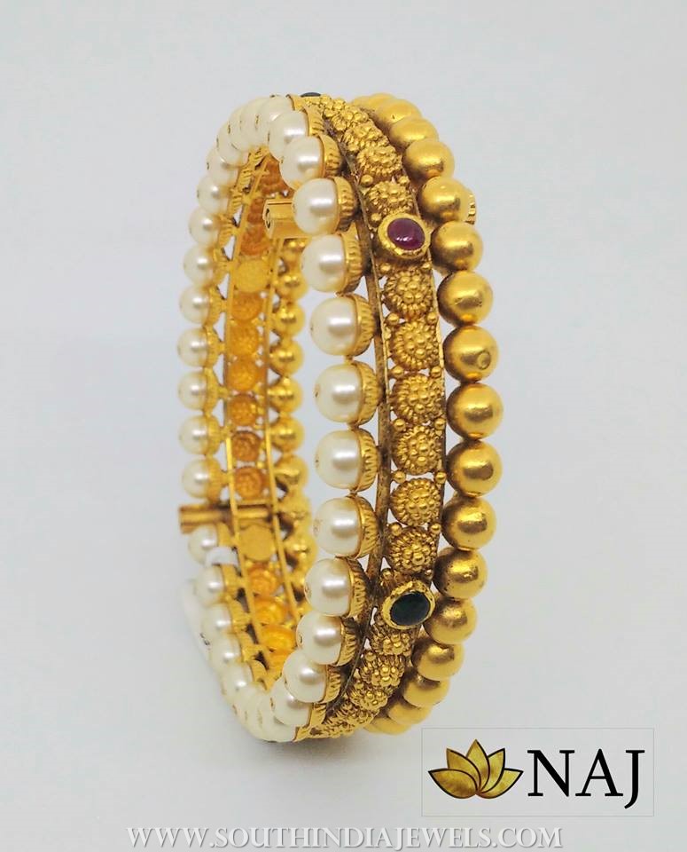 Antique Pearl Kundan Bangle From Naj Jewellery