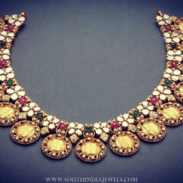 Beautiful Gold Coin Necklace From Manjula Jewels