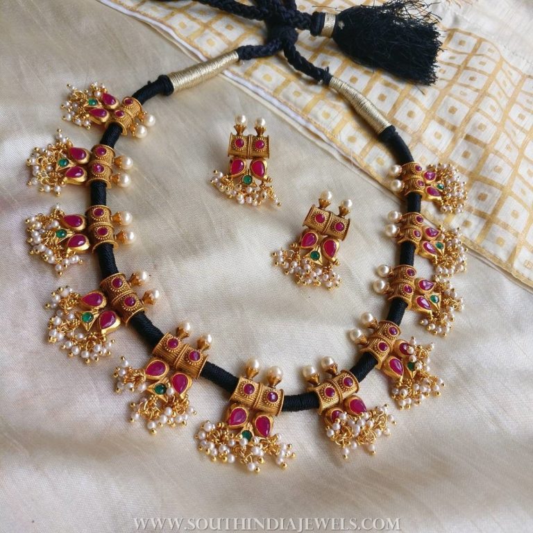 Black Thread Necklace From Rimli Boutique