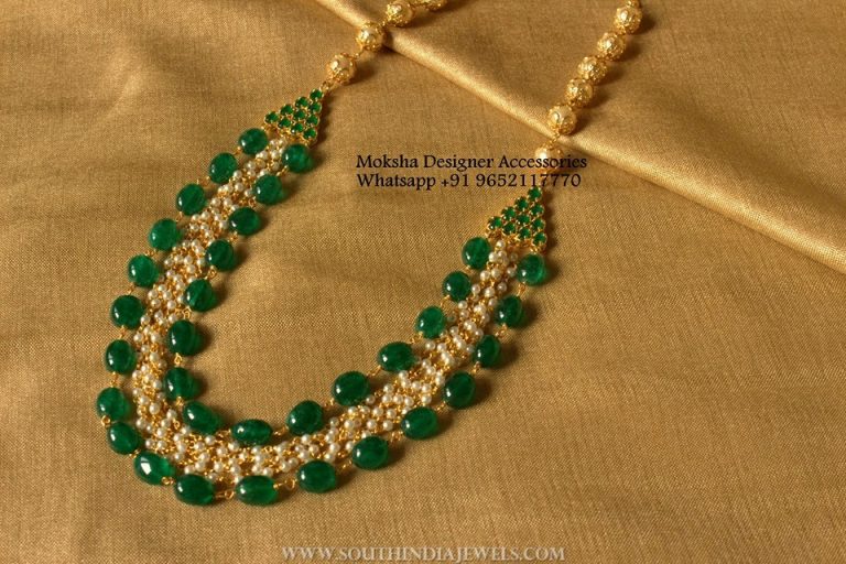 Imitation Emerald Pearl Necklace