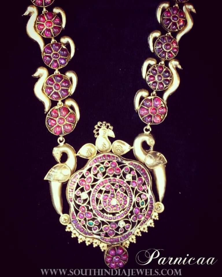 Gold Antique Ruby Necklace From Parnicaa