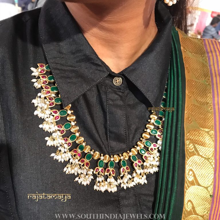 Gold Plated Emerald Guttapusalu From Rajatamaya