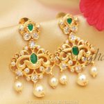 Imitation Earrings With Green Stones