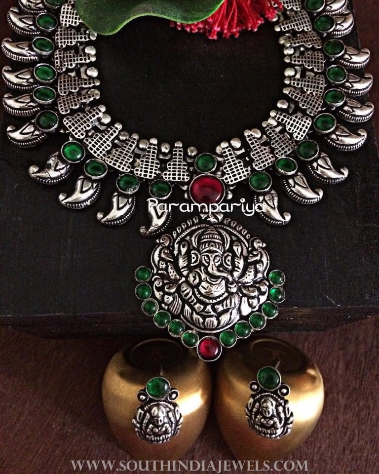 Silver Temple Necklace From Parampariya