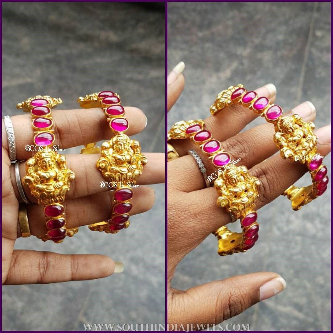 Gold Plated Antique Ruby Bangle From Bcos Its Silver