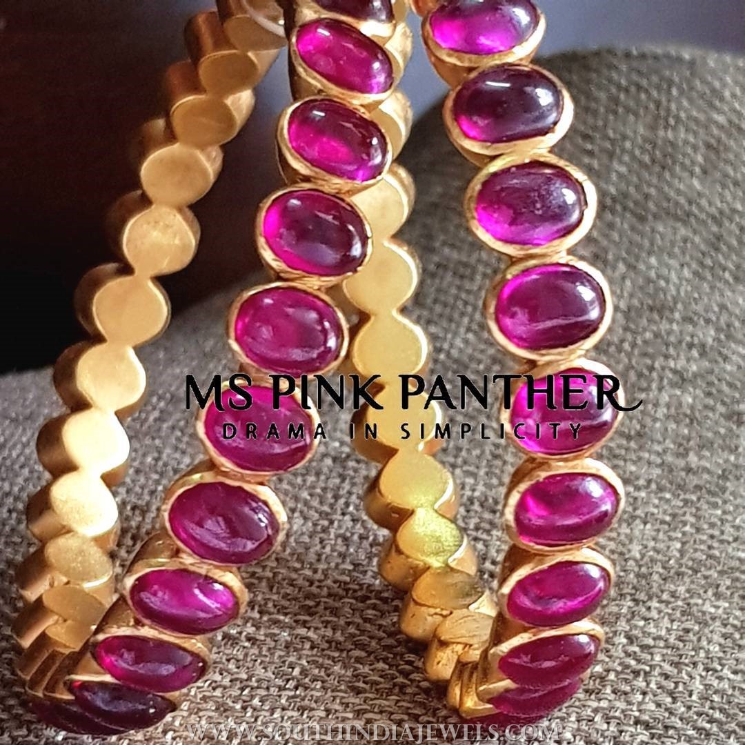 Gold Plated Ruby Bangle From Ms Pink Panther