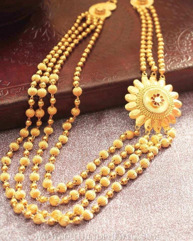 Plain Gold Ball Haram From Manubhai Jewellers