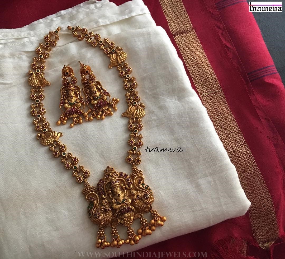 Matt Finish Antique Set From Tvameva - South India Jewels
