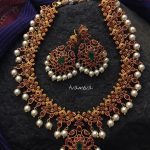 Matt Finish Ruby Emerald Necklace Set From Tvameva