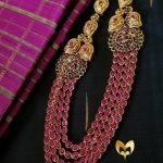 Gold Plated Ruby Haram With Side Locket