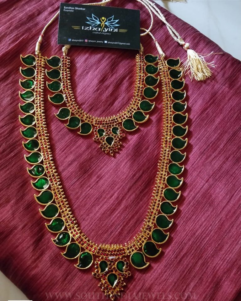 Imitation kerala style mango necklace set