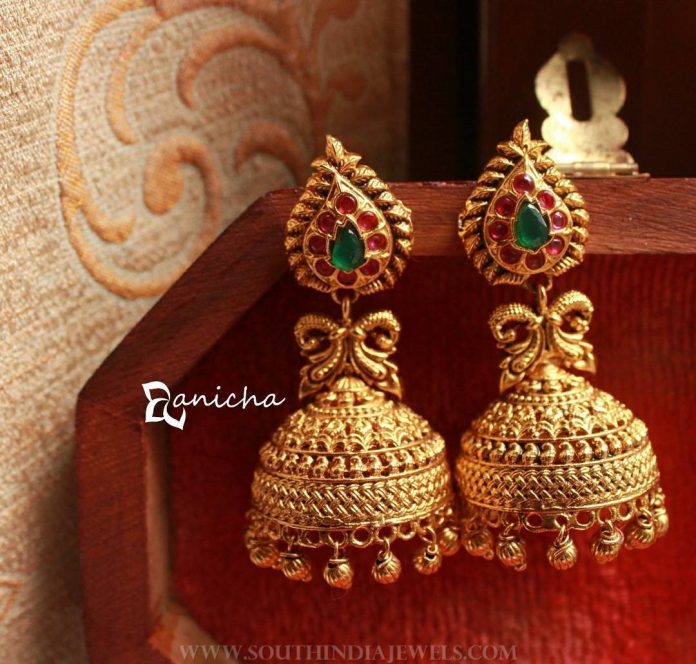 Imitation Ruby Jhuumka From Anicha - South India Jewels