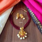 Short Lakshmi Necklace From Kruthika Jewellery