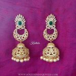 Gold Plated Stone Jhumkas From Kruthika Jewellery