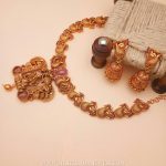 1 Gram Gold Matt Finish Necklace Set From Kimigirl India