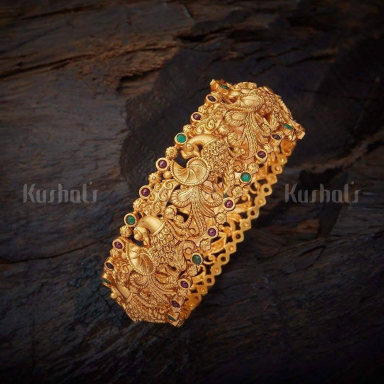 Bold gold plated kada bangle kushalsfashionjewellery_