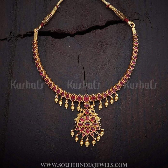 Gold Plated Ruby Attigai From Kushals Fashion Jewellery - South India ...