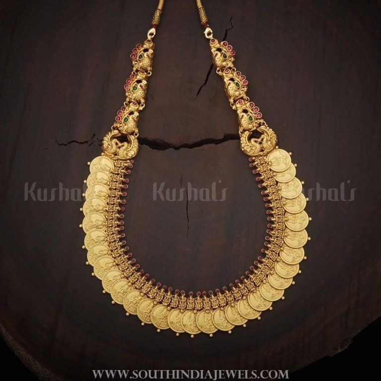 Gold plated coin necklace kushalsfashionjewellery