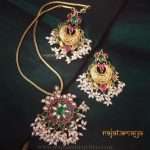 Gold Plated Pearl Short Necklace Set From Rajatamaya