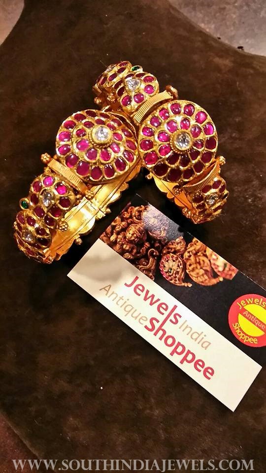 gold antique ruby bangle set jewels india antique shopee