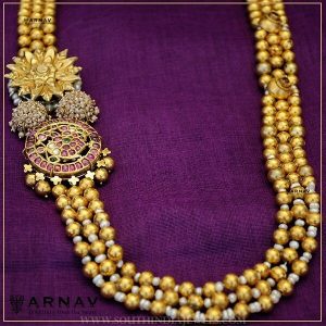 Gold Ball Haram With Side Locket From Arnav South India Jewels