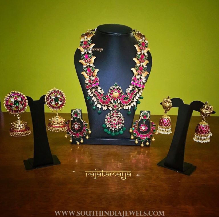 Beautiful gold plated ruby jewellery rajatamaya