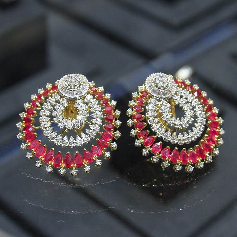 Diamond earring Manubhai Jewellers