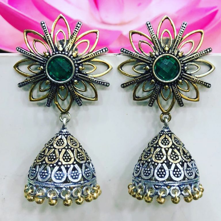 Dual Tone Jhumkas Accessory Villa