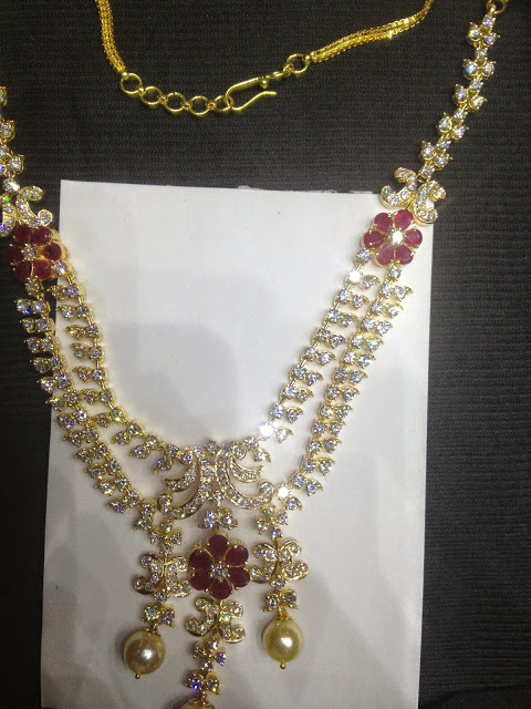 Gold czstone necklace premraj shantilal jain