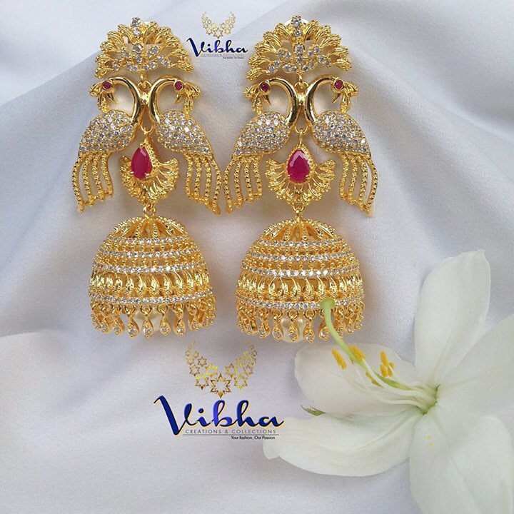 Gorgeous peacock jumkha Vibha Creations