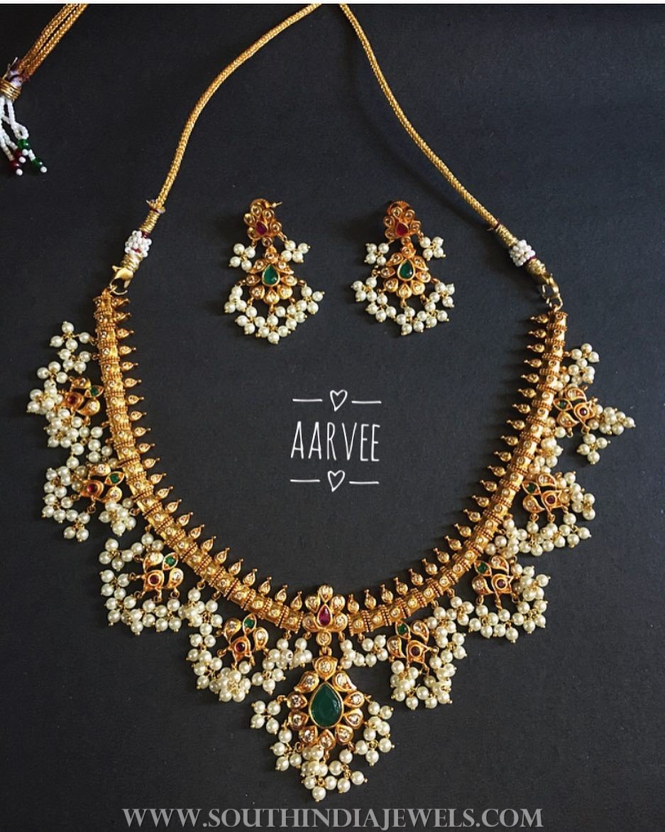 Imitation guttapusalu necklace aarvee chennai
