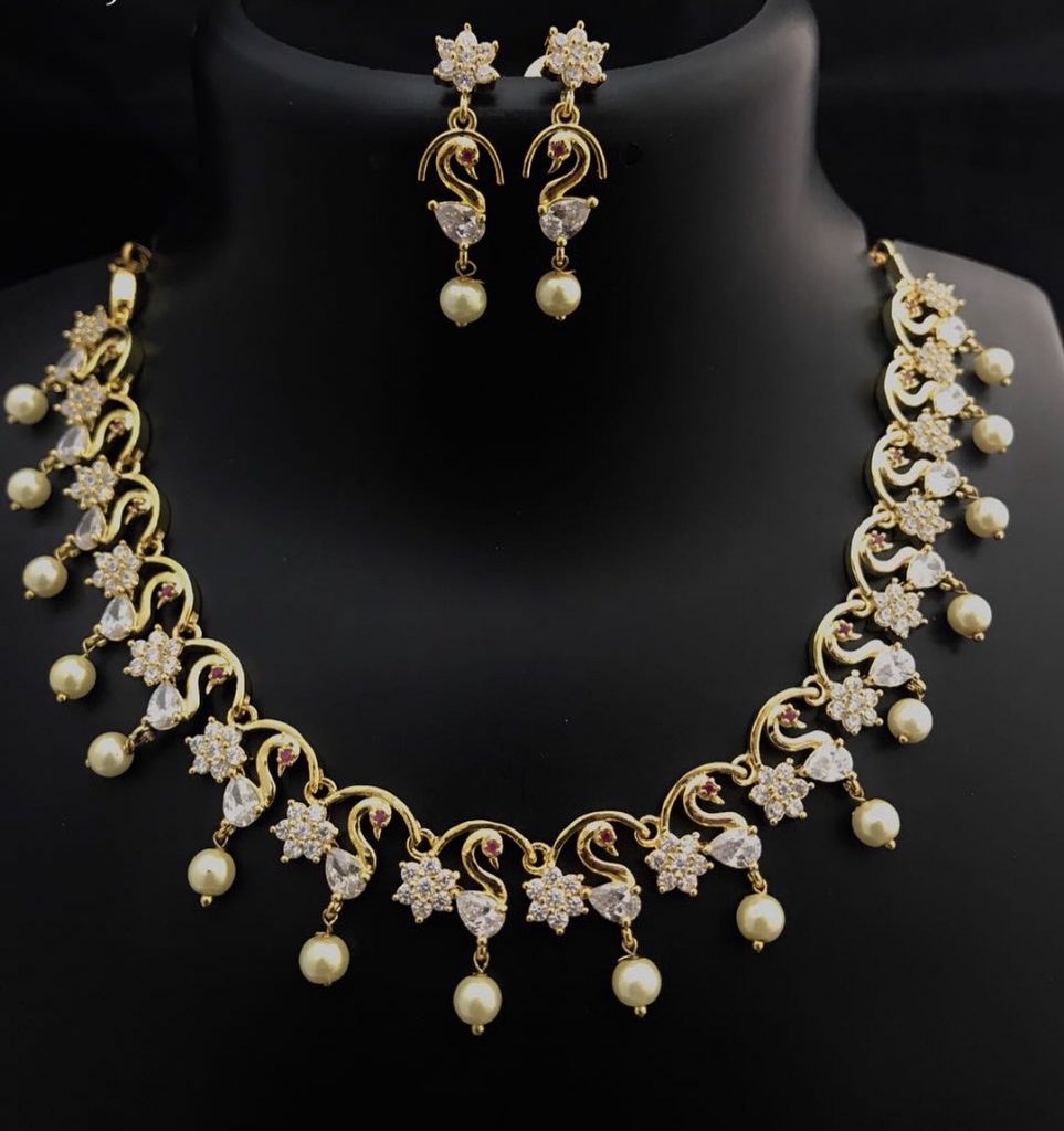Imitation Necklace Set From Kovai Collections - South India Jewels