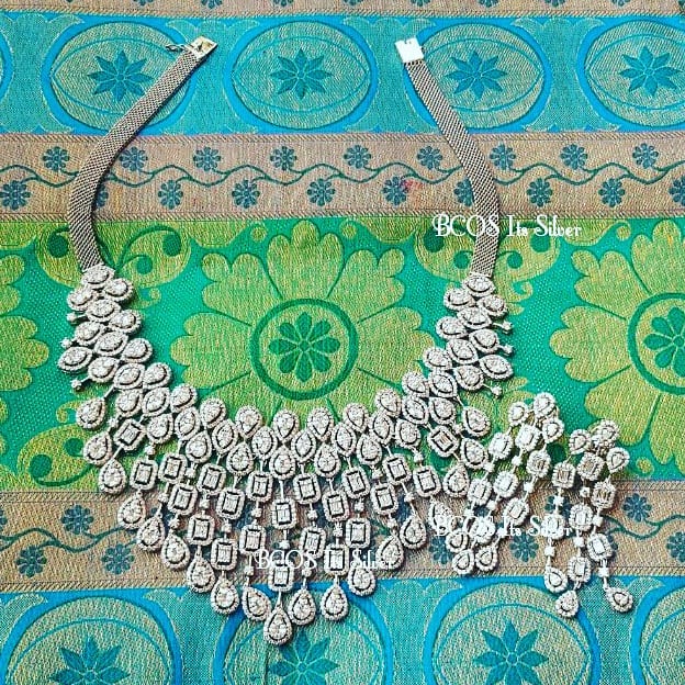 Silver necklace with Swarovski crystals Bcos Its Silver