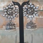 Silver Oxidized Pearl Jhumka With Pearl Mattal From Bcos Its Silver