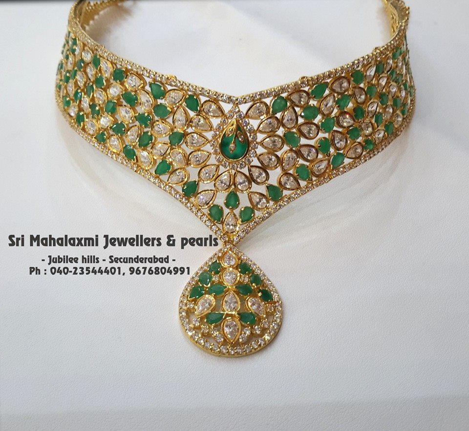 Designer Choker From Mahalakshmi Jewellers and Pearls