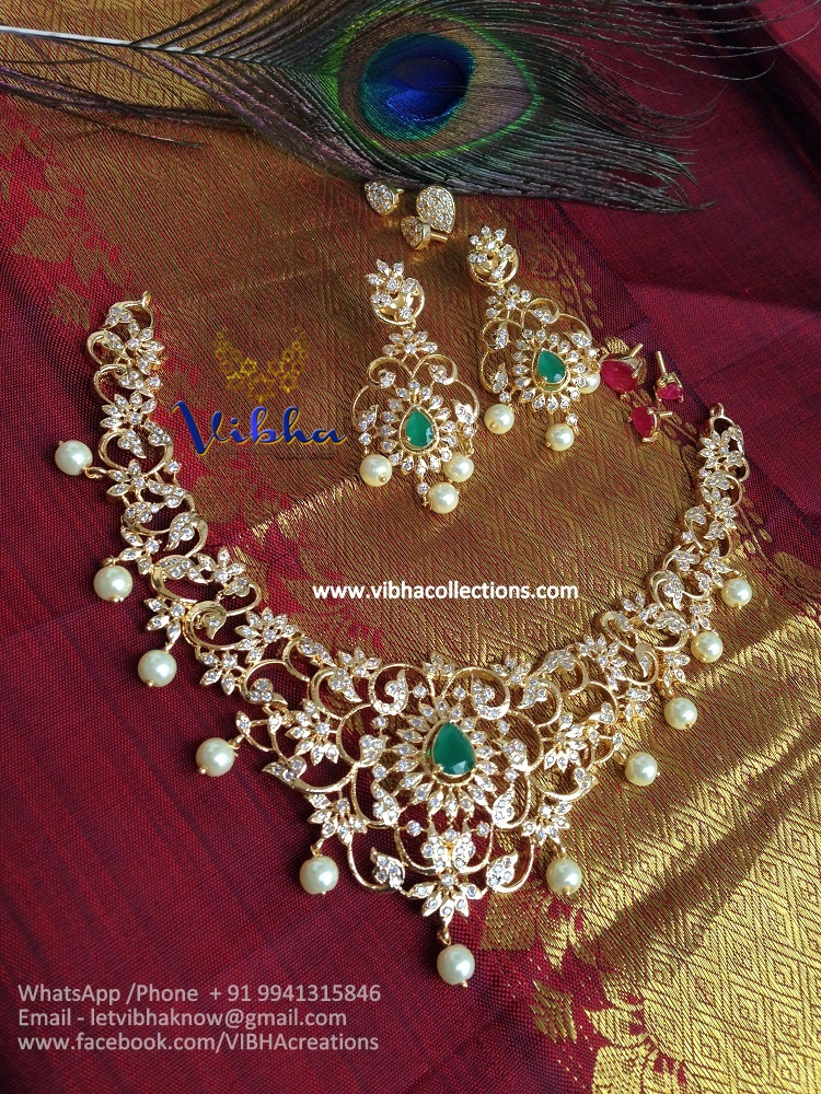 Glittering Short Necklace From Vibha Creations