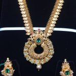 Gold Long Necklace Set From Bhavani Jewellers