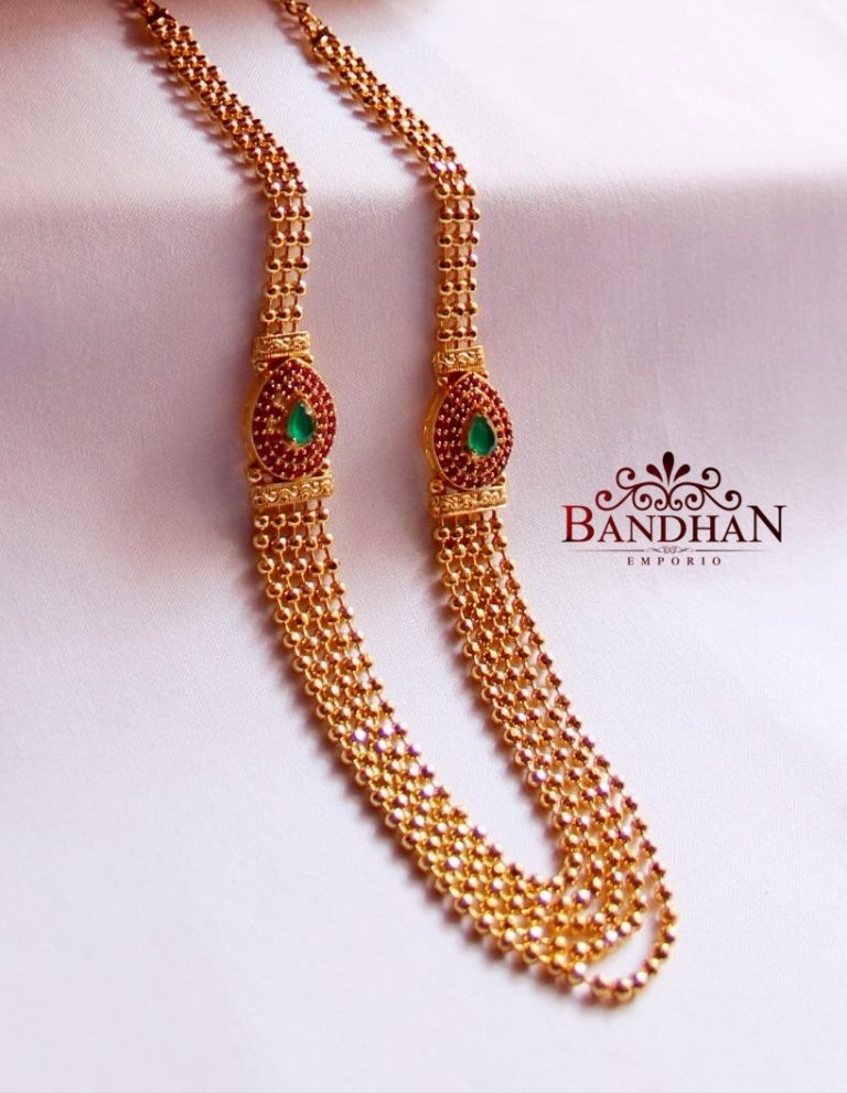 Gorgeous Gold Plated Haram From Bandhan