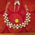 Necklace Set With Thick Stones And Pearls From Surasha