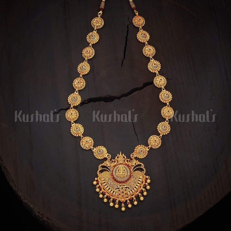 Beautiful Temple Long necklace From kushal's Fashion Jewellery