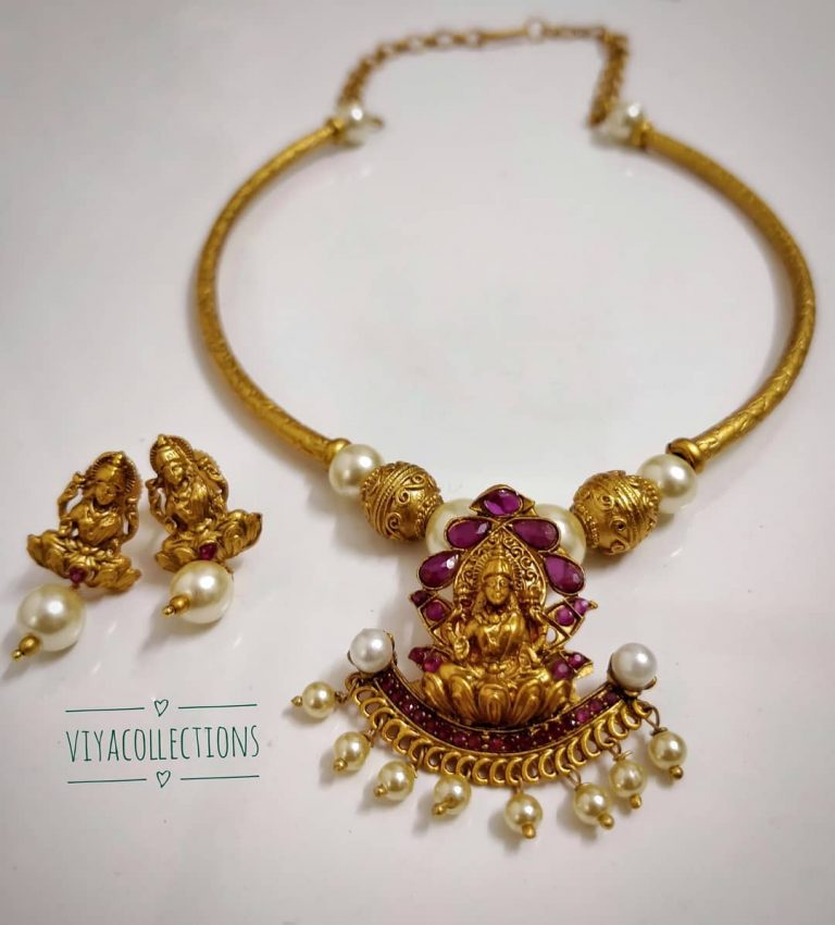 Gorgeous Lakshmi necklace Set From Viyacollections