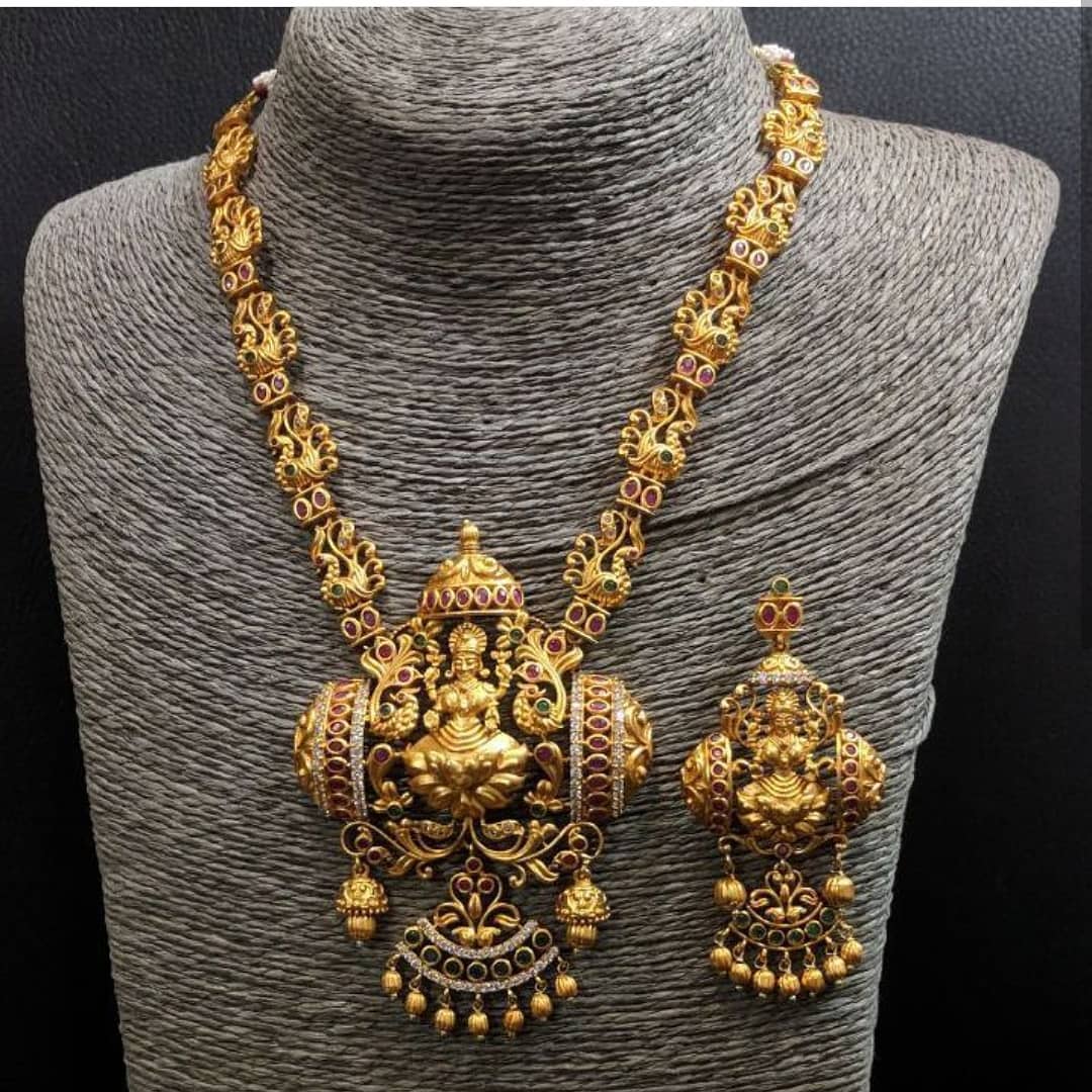 Lakshmi Matt Necklace From Mia Fashions ~ South India Jewels