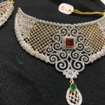 Gold CZ Stone Choker From Premraj Shanthilal Jain Jewellers